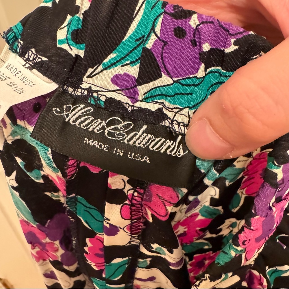 Vintage 90s Alan‎ Edward’s Floral Midi Skirt - Picture 7 of 8